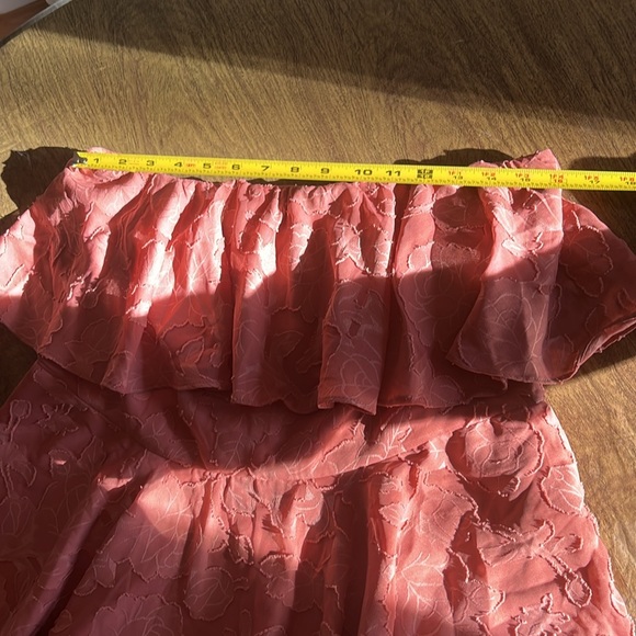 NWT Lulu's True Lover Floral Ruffled Strapless Mini Party Dress Pink Size XL - Picture 13 of 15